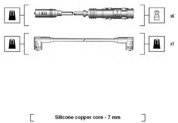 MAGNETI MARELLI uždegimo laido komplektas 941175180759